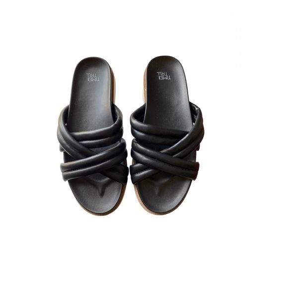 Time and Tru Black Cross Over Slide On Sz8 - Picture 2 of 5